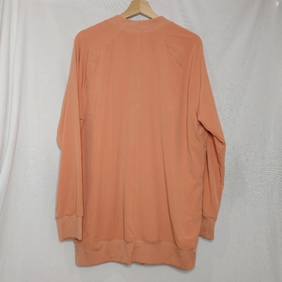 Zella Bomber Jacket Longline Peach Orange Full Zip Long Sleeve Light Athletic XL - Picture 3 of 9